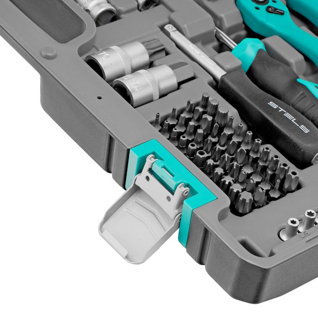 Набор инструментов 1/4", 3/8", 1/2", Cr-V 216 предметов Stels