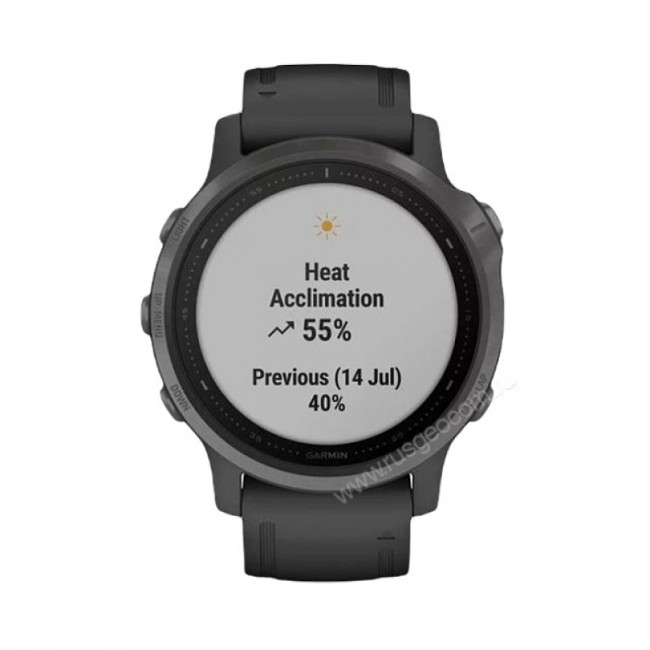 Часы Garmin Fenix 6S Sapphire серый DLC с черным ремешком