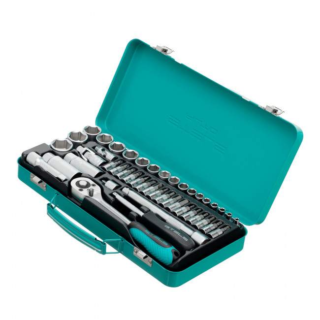 Набор торцевых головок с трещоткой 1/4"и 3/8" 44 предмета Stels