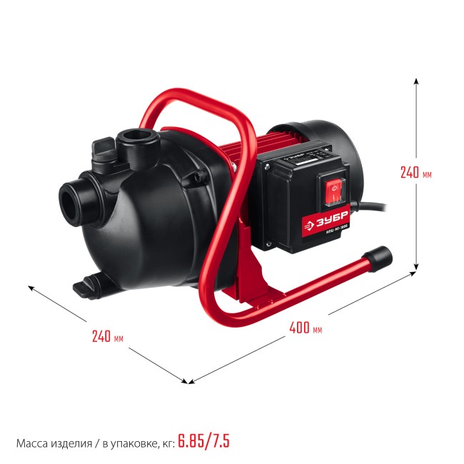 Поверхностный (садовый) насос НПЦ-М1-1000 ЗУБР 1000 Вт