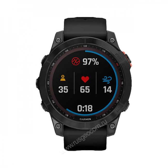 Часы Garmin Fenix 7 Solar серый с черным ремешком Часы Garmin Fenix 7 Solar серый с черным ремешком