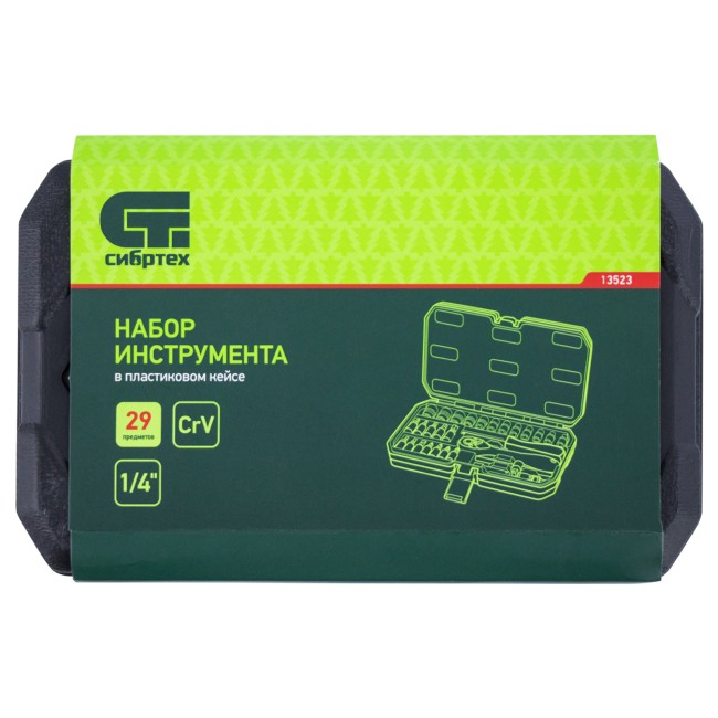Набор инструментов 1/4" CrV 29 предметов Сибртех