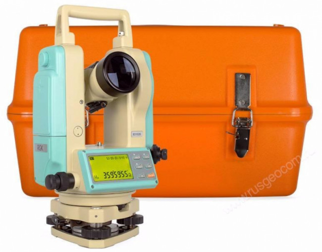 Комплект теодолит RGK T-02 (оптический отвес) штатив рейка - 3 в 1