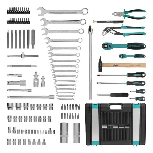 Набор инструментов 1/4", 1/2" Cr-V 119 предметов Stels