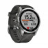 Часы Garmin Fenix 7S серебристый с графитовым силиконовым ремешком