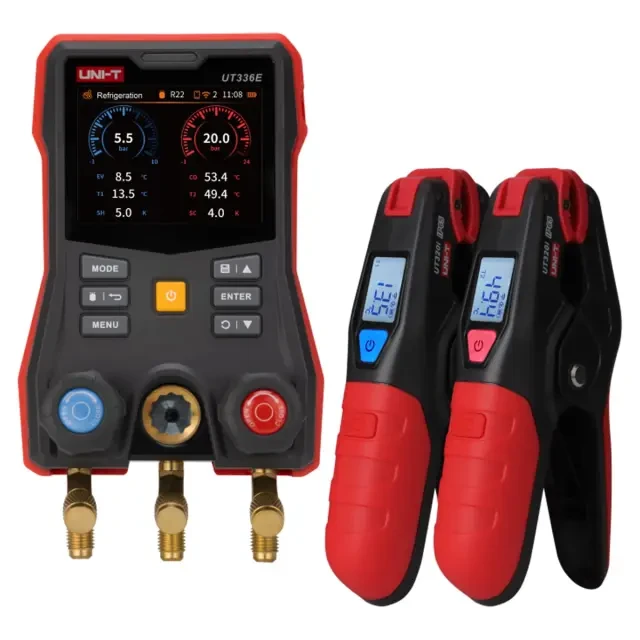 Цифровой манометр с беспроводными температурными датчиками UNI-T UT336E KIT Цифровой манометр с беспроводными температурными датчиками UNI-T UT336E KIT