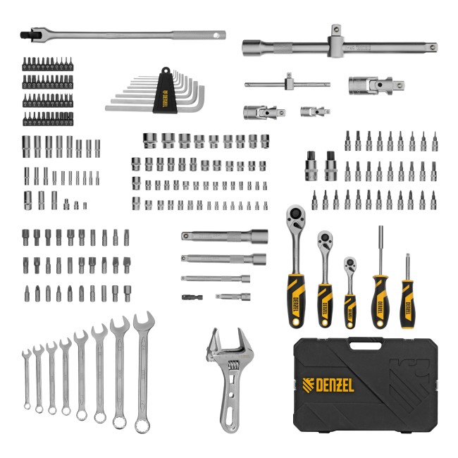Набор инструментов 1/2", 1/4", 3/8" 216 предметов Denzel