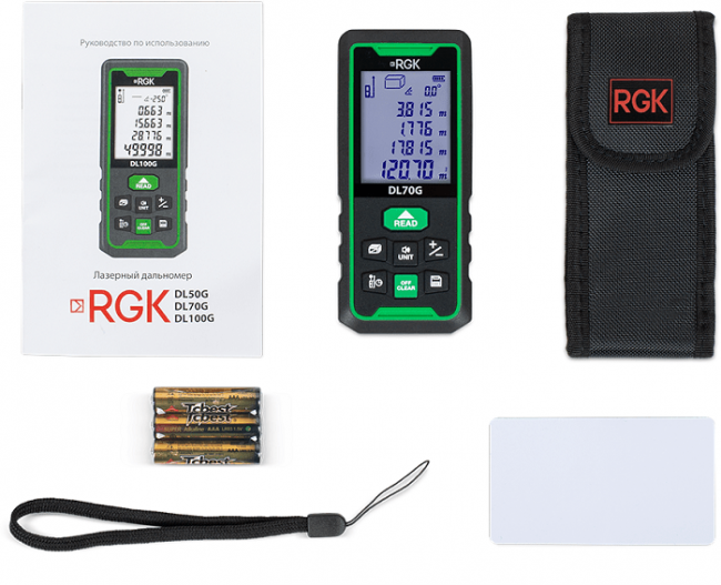 Лазерный дальномер RGK DL70G - зеленый луч