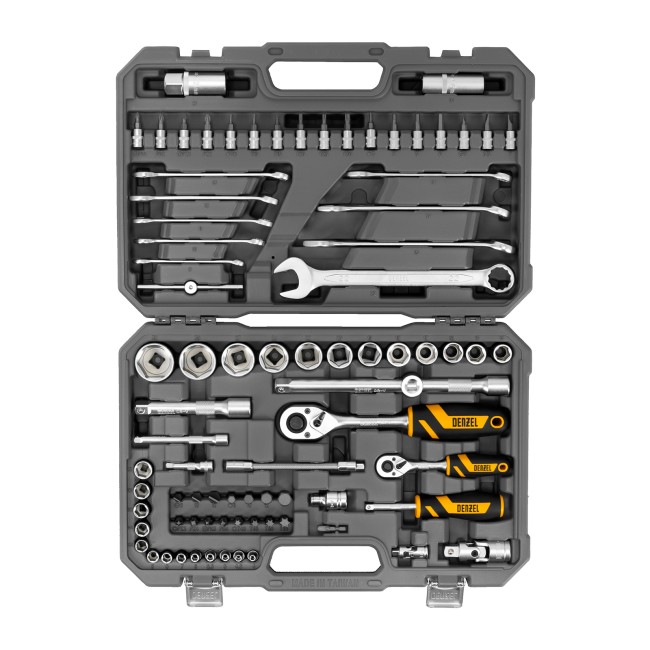 Набор инструментов 1/2", 1/4" 82 предмета Denzel