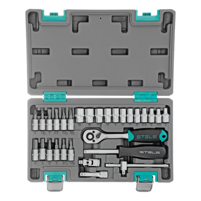 Набор инструментов, 1/4", CrV 29 предметов Stels