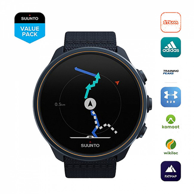 Часы SUUNTO 9 BARO Titanium Granite Blue, синий гранит